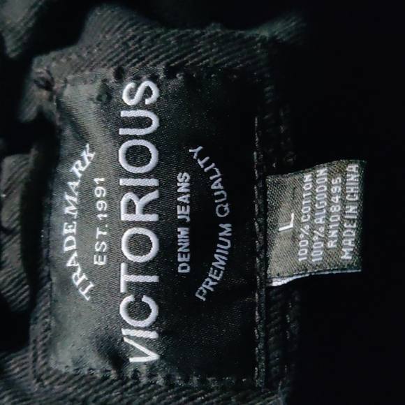 Victorious Men's Long Sleeve Button Up Distressed Denim Jean Shirt Jacket DK158 - Picture 7 of 7